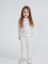 Girl Set With Heart Print