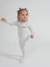 Baby Girl Romper With Heart Print