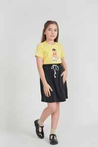Girls Tee With Bear Print