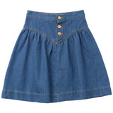 Girls Denim Skirt With V Yoke