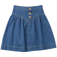 Girls Denim Skirt With V Yoke