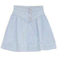 Girls Denim Skirt With V Yoke