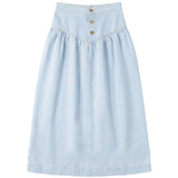 Girls Denim Long Skirt With V Yoke