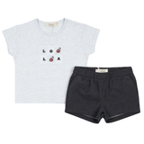 Woven Denim Short Set