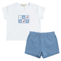 Woven Denim Short Set