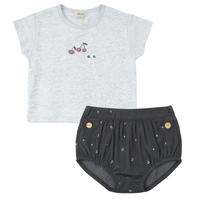 Cherry Woven Denim Panty Set