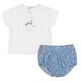 Cherry Woven Denim Panty Set