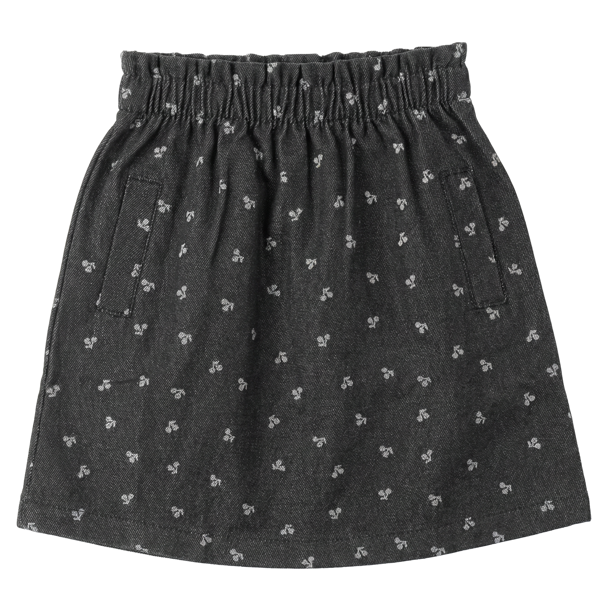 Girls Cherry Woven Denim Skirt