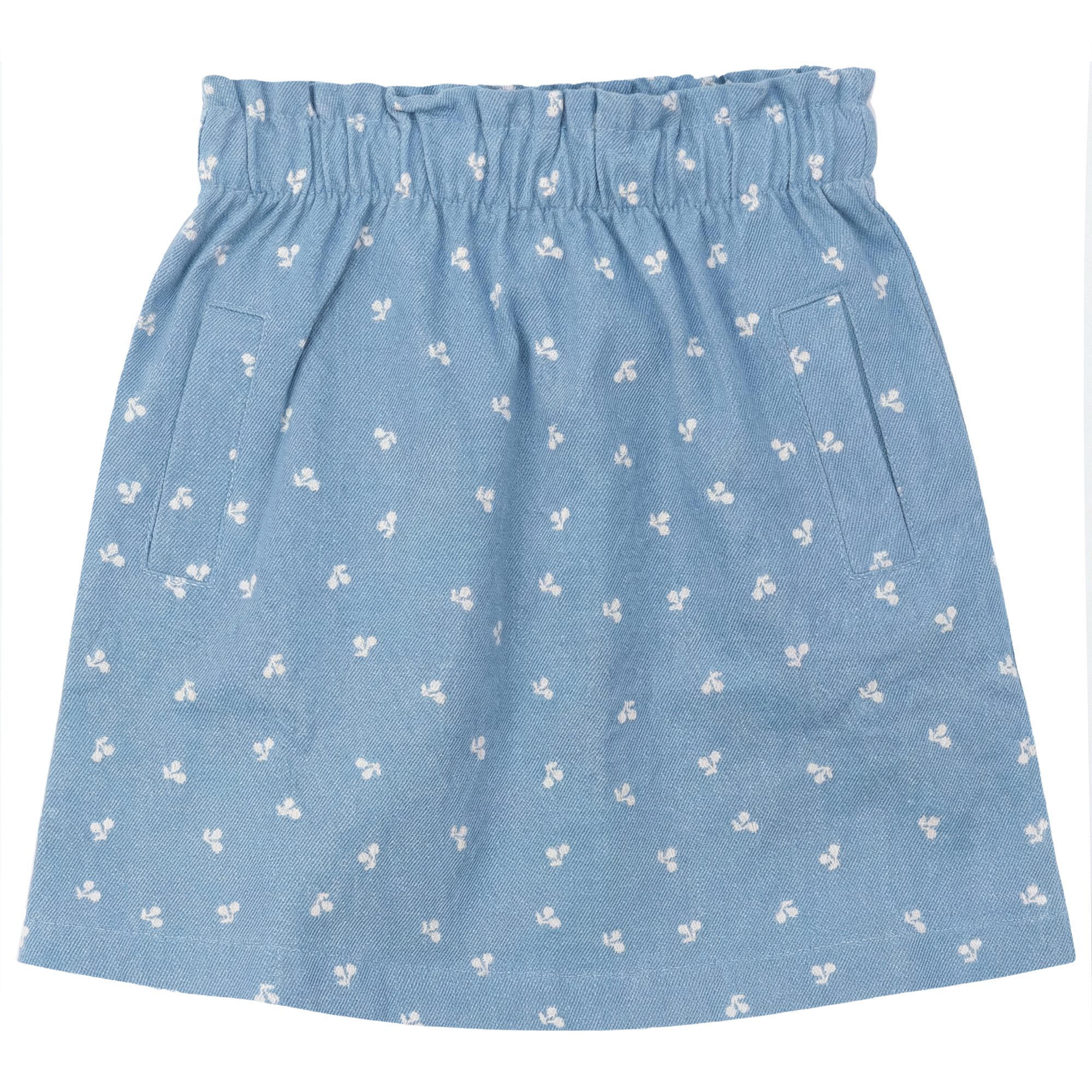 Girls Cherry Woven Denim Skirt