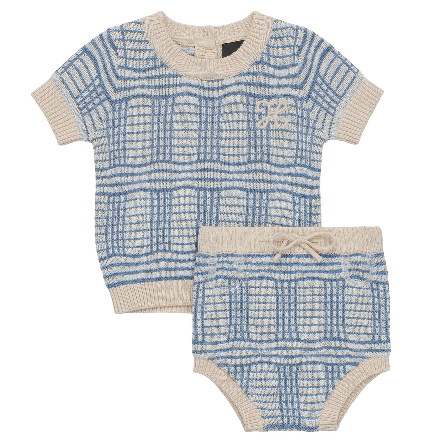 Boys Plaid Knit 2 PCS Set