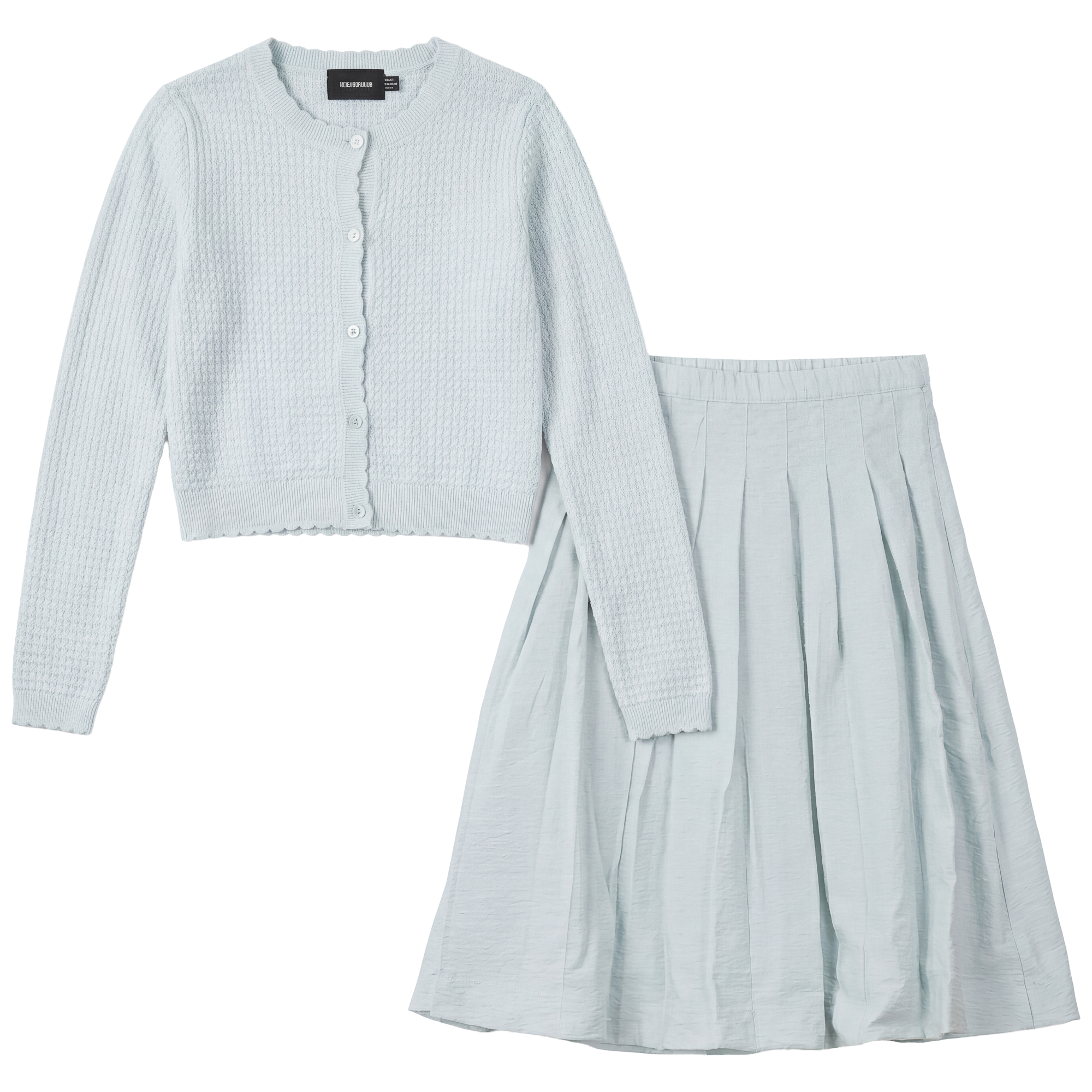 Girls 2 PCS Set With Pointelle Cardigan