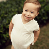 Baby Short Onesie With V Neck