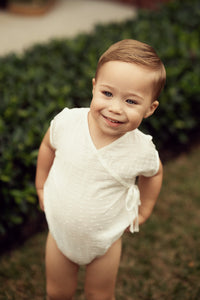 Baby Short Onesie With V Neck