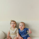 Boys Structure Knit Overall Short Set
