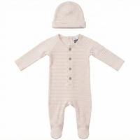 Baby Stripe Rib Romper Set