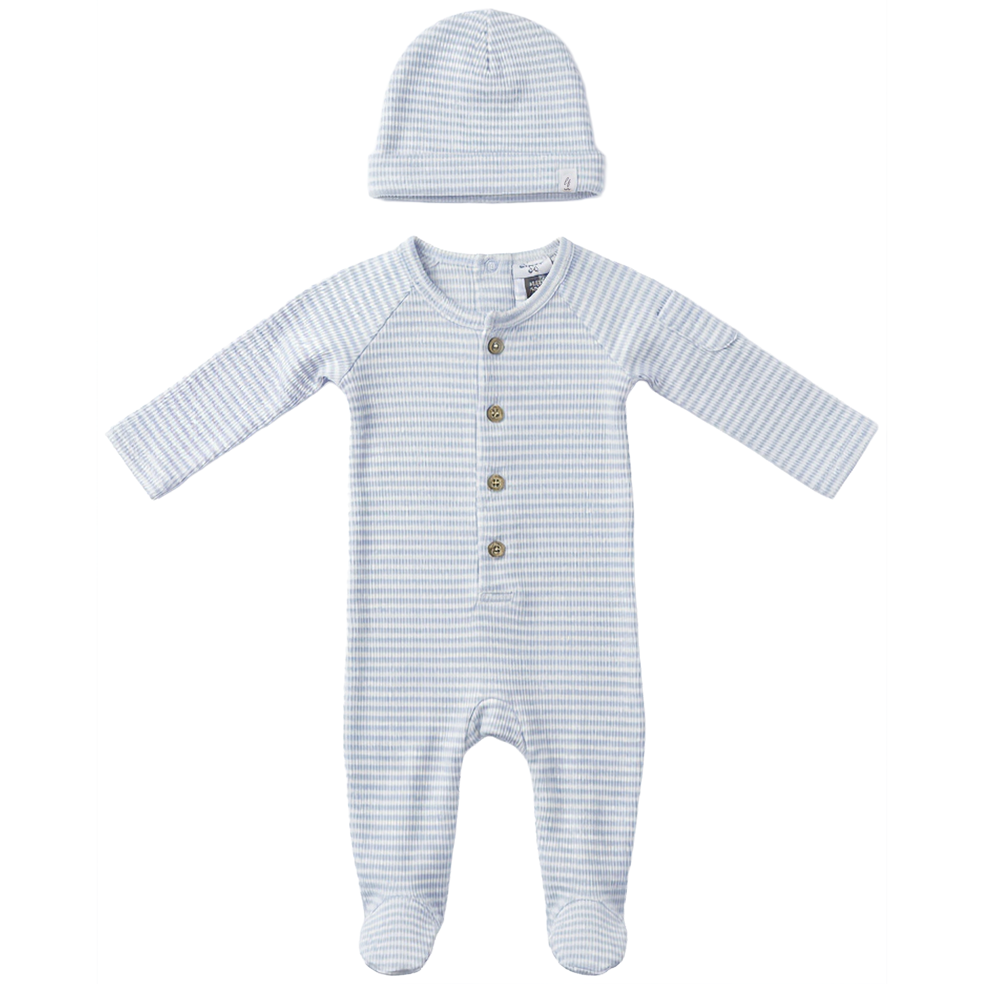 Baby Stripe Rib Romper Set