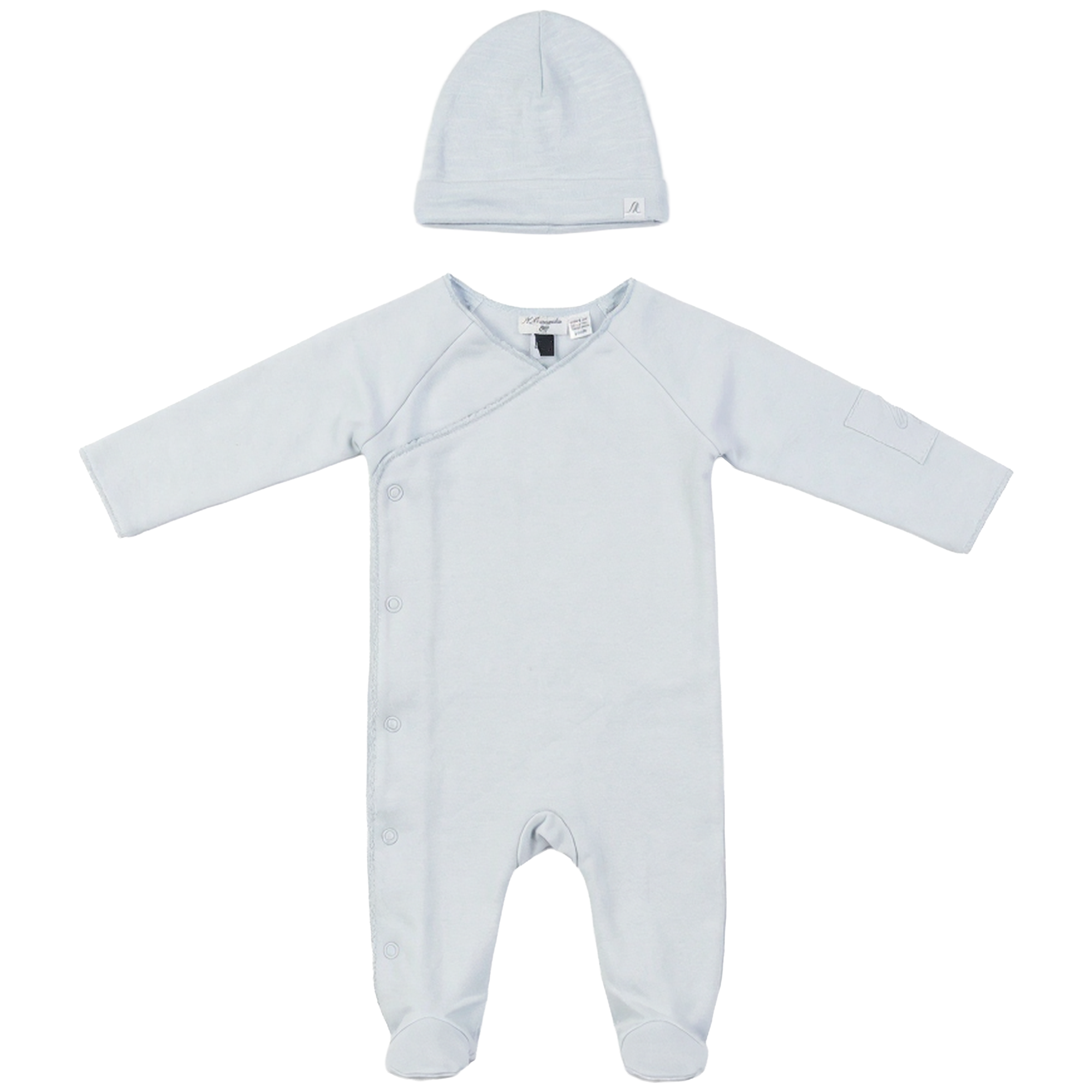 Baby French Terry Romper Set With Front Side Opening
