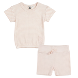 Stripe Rib Short 2 PCS Set