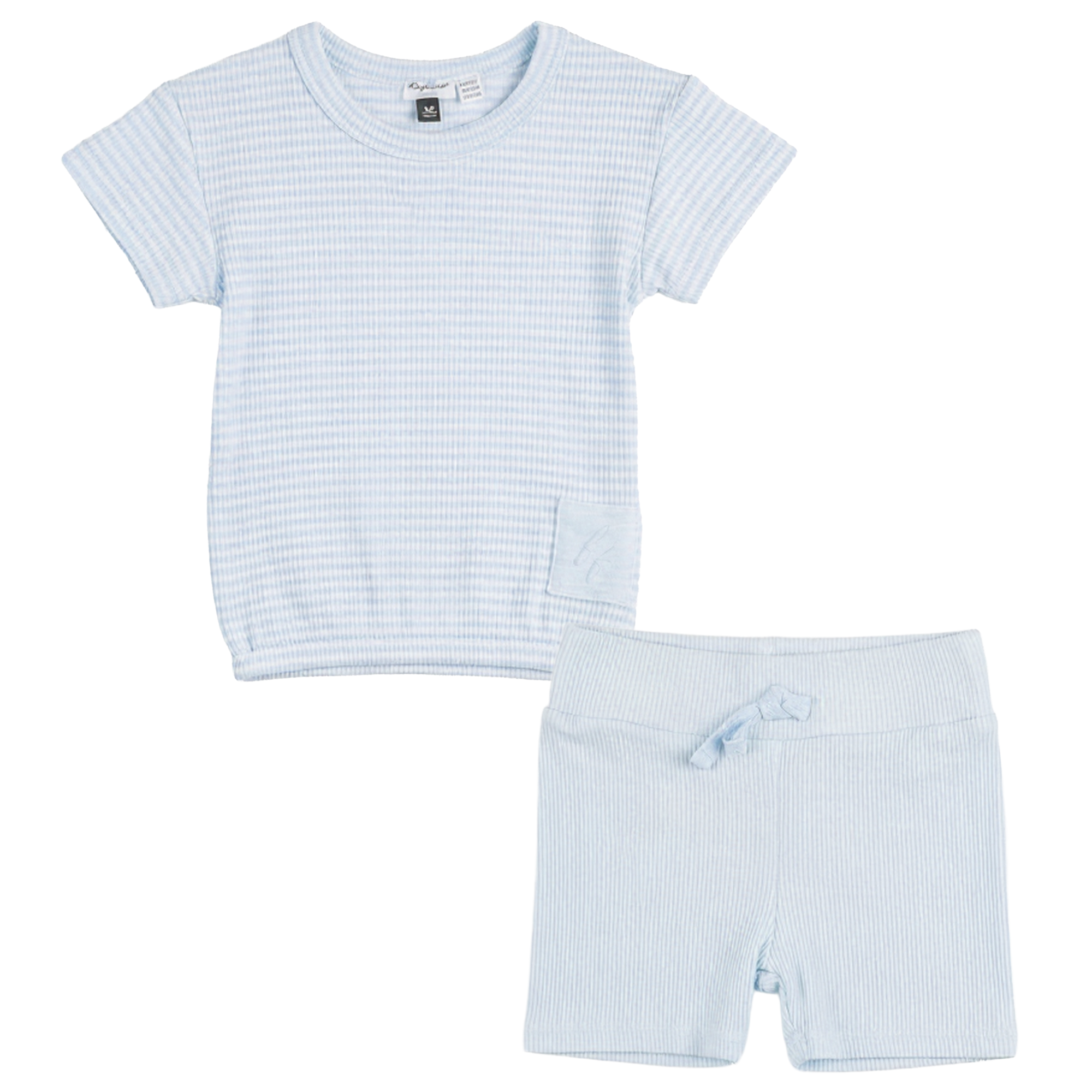 Striped Rib Short 2 PCS Set
