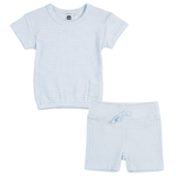 Striped Rib Short 2 PCS Set