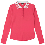 Polo Top With Stripes Collar