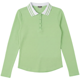 Polo Top With Stripes Collar