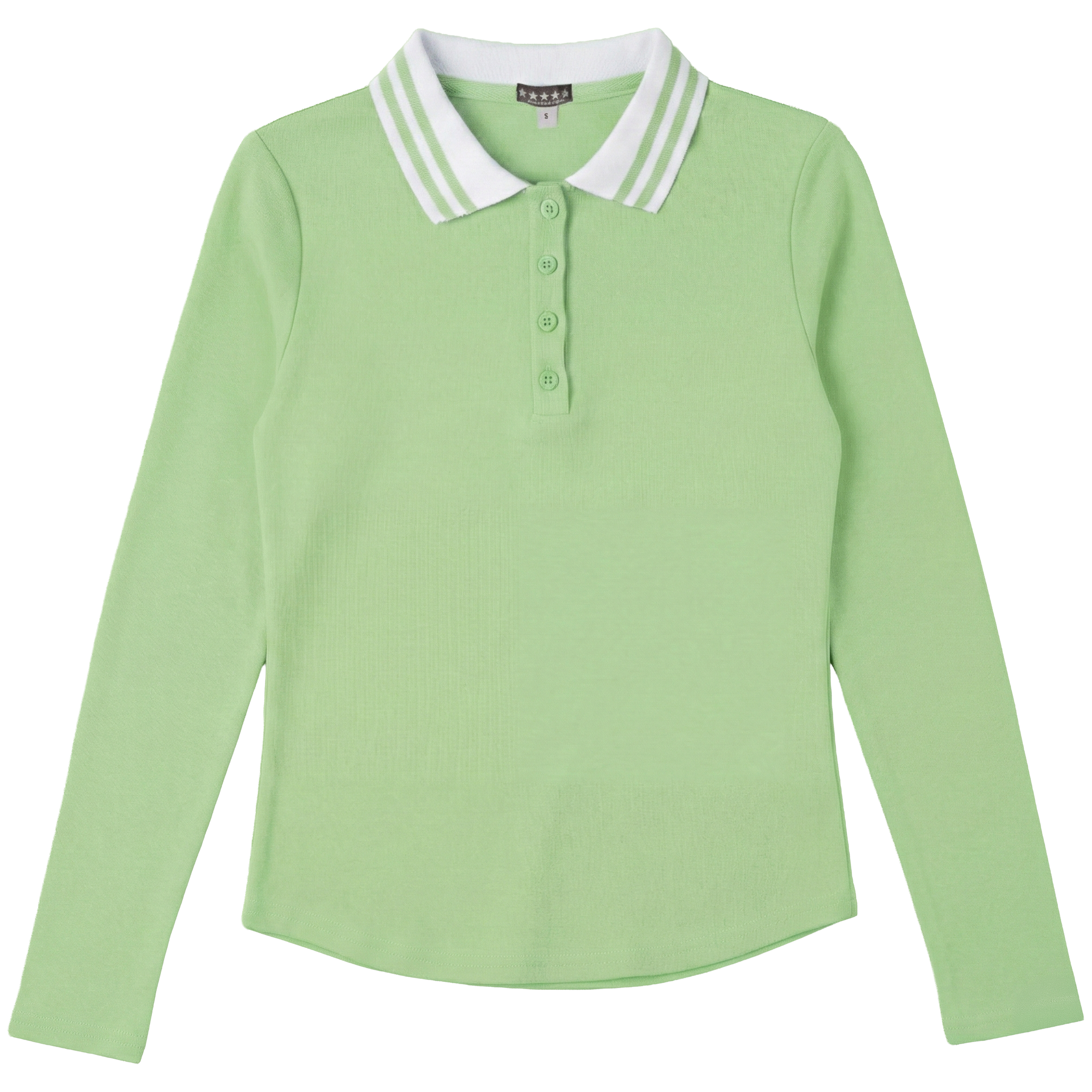 Polo Top With Stripes Collar