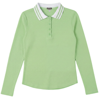 Polo Top With Stripes Collar