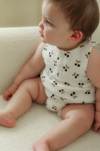 Crinkle Woven With Cherry Boy Bubble