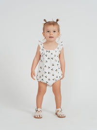 Crinkle Woven Cherry Print Girl Bubble