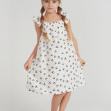 Girls Crinkle Woven Cherry Print Girl Jumper