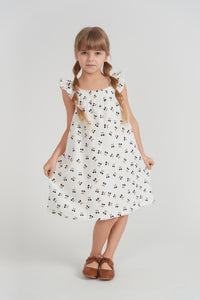 Girls Crinkle Woven Cherry Print Girl Jumper