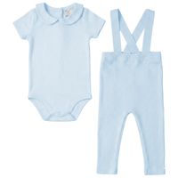 Baby High Waist Overall Rib Knit Set
