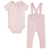 Baby High Waist Overall Rib Knit Set