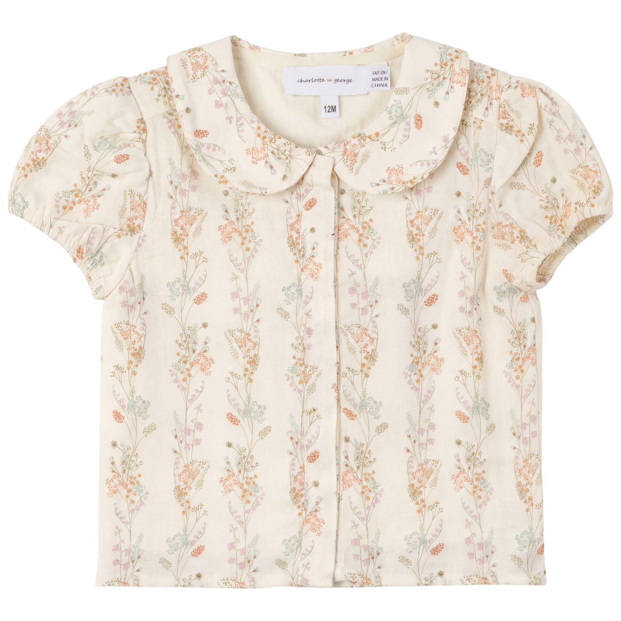Floral Blouse With Puff Sleeve