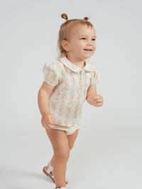 Floral Blouse With Puff Sleeve