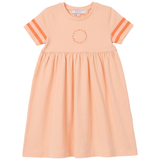 Girls Dress With Stripes Trim