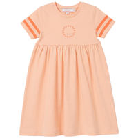 Girls Dress With Stripes Trim