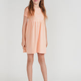 Girls Dress With Stripes Trim