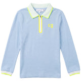 Long Sleeves Polo Top With Contrast Trim