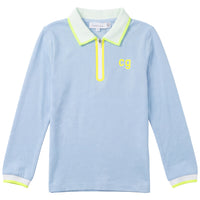 Long Sleeves Polo Top With Contrast Trim