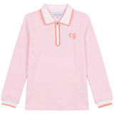 Long Sleeves Polo Top With Contrast Trim