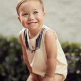 Boys Sailor Collar Printed Baby Bubble
