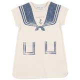 Girls Sailor Collar Printed A Line Dress