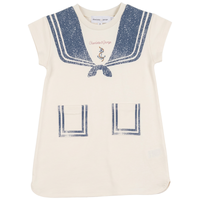 Girls Sailor Collar Printed A Line Dress