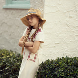 Girls Sailor Collar Printed A Line Dress