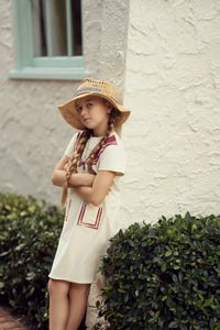 Girls Sailor Collar Printed A Line Dress