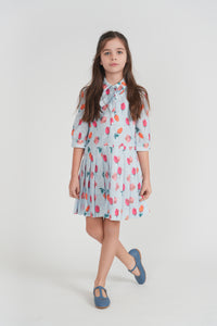 Girls Loose Dress With Pleats