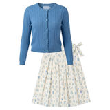 Girls 2 PCS Set With Pointelle Cardigan