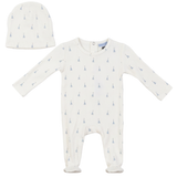 Baby Sail Boat Print Onesie and Hat
